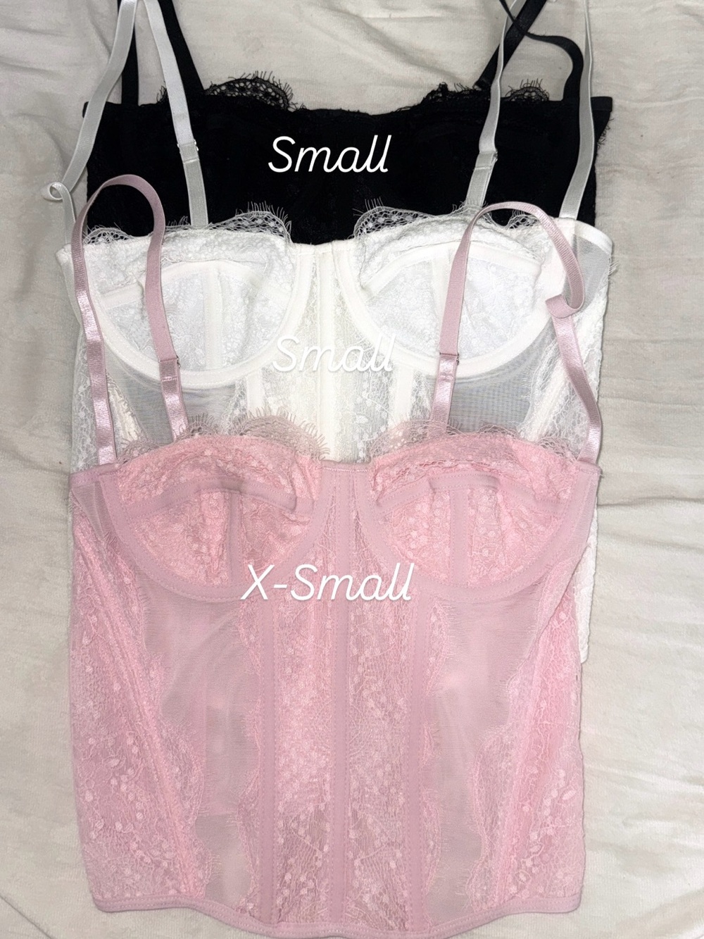 3 Set of Lace Corset Bustier Tops